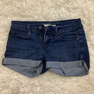 Blue denim shorts